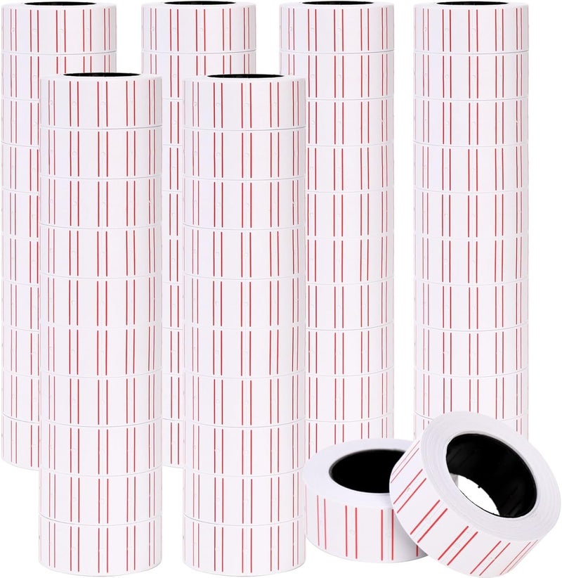 Eorbow 30000 Pcs Price Gun Labels Paper, 60 Rolls Pricemarker Label Stickers Fit Most of Price Tag Machines(Mx-5500, M5500, HG979), Price Sticker for Office Retail Shop Organization Marking, White - Image 1